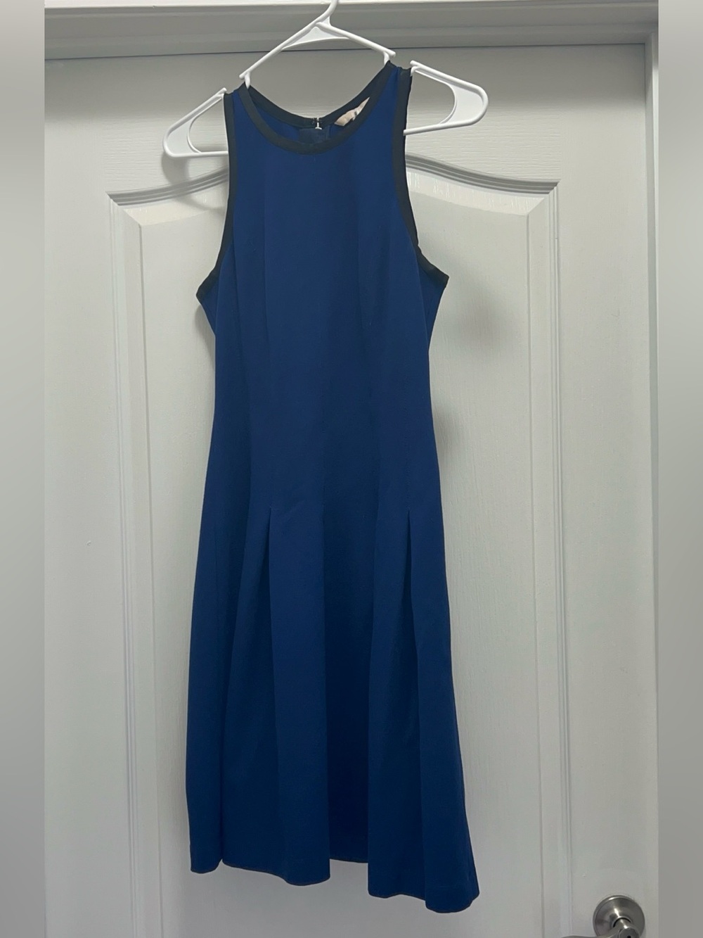 Banana Republic High Neck Fit and Flare A-line Dress Color Mythic Blue SIZE 2
